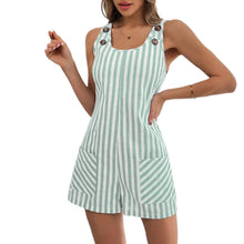 Load image into Gallery viewer, Women's Sleeveless Linen Blend Romper Shorts – Loose Fit Jumpsuit