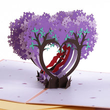 Load image into Gallery viewer, 3D Laser-Cut Engagement Card: Red Heart & Romantic Silhouette