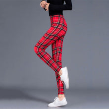 Load image into Gallery viewer, Women’s Plaid Yoga Leggings – Mid Waist Push-Up Pants