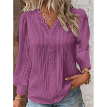 Load image into Gallery viewer, Women’s Lace-Trim V-Neck Blouse
