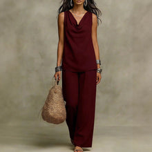Load image into Gallery viewer, Women's Slash-Neck Sleeveless Tank Top & Casual Pants Set