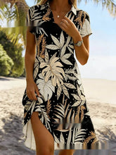 Load image into Gallery viewer, Women's Bohemian 3D Printed V-Neck Short-Sleeve Maxi Dress