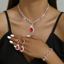 Load image into Gallery viewer, Fashion Jewelry Bridal Jewelry Suit Necklace Ear Stud Bracelet Three-piece Set
