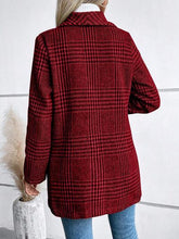 Load image into Gallery viewer, Women's Plaid Collared Neck Buttoned Long Sleeve Jacket – Classic & Lightweight Outerwear for Everyday Wear
