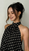 Load image into Gallery viewer, Women's Chiffon Halter Mini Dress – High-Waist Open-Back A-Line Dress