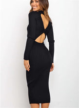 Load image into Gallery viewer, New Style Women's Suits Sweater Dresses Women's Solid Color Backless Bow Tight Dresses