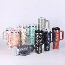 Load image into Gallery viewer, 40 Oz Tumbler With Handle Straw Insulated, Stainless Steel Spill Proof Vacuum Coffee Cup Tumbler With Lid Tapered Mug Gifts For Valentine Lover Suitable For Car Gym Office Travel