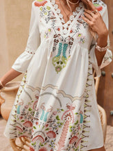 Load image into Gallery viewer, Exquisite Summer Feminine Lace Detail Printed Dress Chic Midi Lightweight Dress