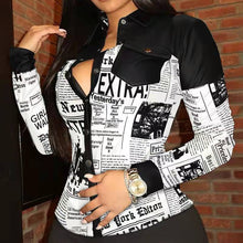 Load image into Gallery viewer, Women's Spring Fall Faux Leather Lapel Shirt