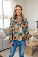 Load image into Gallery viewer, Women's Retro Floral Print Chiffon Blouse – Loose Fit Long-Sleeve Top