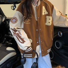 Load image into Gallery viewer, Y2K Oversized Lamb-Wool Bomber Jacket Women