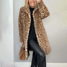Load image into Gallery viewer, Leopard Print Plush Jacket — Cozy Loose-Fit Mid-Length Outwear