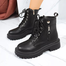 Load image into Gallery viewer, Round Toe Block Heels Boots with Mid-Heel Comfort
