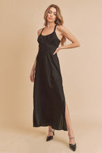 Load image into Gallery viewer, Ruched Side Slit Cutout Back Maxi Cami Dress For Women – Elegant, Romantic & Alluring with Flattering Fit and Glamorous Details