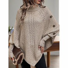 Load image into Gallery viewer, Women's Asymmetry Hem Turtleneck Sweater