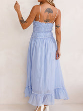 Load image into Gallery viewer, Vintage Ruffled Hem Midi Dress With Tied And Ruched Detail Elegant Feminine Girls Dress