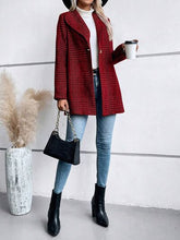 Load image into Gallery viewer, Women's Plaid Collared Neck Buttoned Long Sleeve Jacket – Classic & Lightweight Outerwear for Everyday Wear