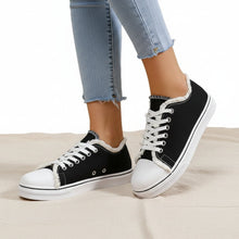 Load image into Gallery viewer, Women's Lace-Up Canvas Sneakers – Lightweight Flat Low-Top