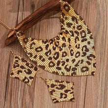 Load image into Gallery viewer, Leopard Necklace and Earrings Jewelry Set