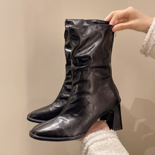 Load image into Gallery viewer, Large Size Women’s High Heel Plus-Width Ankle Boots – Autumn/Winter