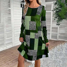 Load image into Gallery viewer, Women's Round Neck Long Sleeve Dress