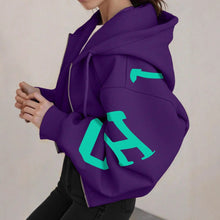Load image into Gallery viewer, Women’s Zip-Up Printed Sweatshirt – Long Sleeve Casual Jacket