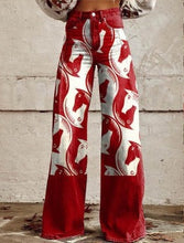 Load image into Gallery viewer, Women's Printed Flare Pants – Mid-Waist Full Length Plus Size