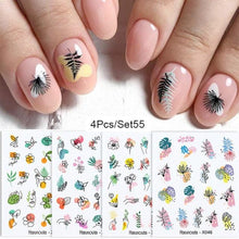 Load image into Gallery viewer, Abstract Lady Face Water Decals Fruit Flower Summer Leopard Alphabet Leaves Nail Stickers Water Black Leaf Sliders Marble Nail Art Stickers Water Transfer Nail Decals Full Wraps Gradient Acrylic Nail Kits for Women Manicure Decoration