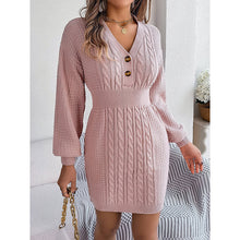 Load image into Gallery viewer, Women’s Cable Knit Sweater Dress