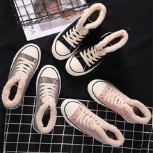 Load image into Gallery viewer, Women’s Warm Canvas Shoes | Plush Cotton Lined Flat Winter Shoes