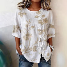Load image into Gallery viewer, Women's Floral 3D Print Pullover Top – Loose Fit Elegant Casual S to 3XL