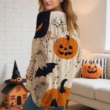 Load image into Gallery viewer, Women’s Hollow Out Batwing Top – Halloween Pumpkin Print Blouse
