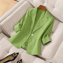 Load image into Gallery viewer, Women's Three-Quarter Sleeve Single-Button Casual Blazer
