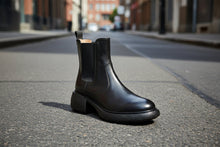 Load image into Gallery viewer, Women’s British-Style Chunky Heel Ankle Boots – Dr. Style Leather Booties for Fall & Winter