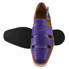 Load image into Gallery viewer, Adam Mens Fisherman Lizard Print Genuine Leather Buckle Closure Sandals