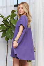 Load image into Gallery viewer, New Summer Tiered Notched Short Sleeve Dress For Women – Versatile, Elegant, Chic, Stylish, Comfortable & Fashionable