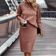 Load image into Gallery viewer, Women's Two Piece Set - Pullover Sweater & Bodycon Skirt Cozy Outfit