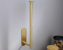 Load image into Gallery viewer, Adhesive Paper Holder Gold 304 Stainless Steel Stand Toilet Paper Towel Rack Tissue Roll Hanger For Kitchen Bathroom Free Nail Stainless Steel Toilet Tissue Roll Holder Sticky Hand Towel Hanger Vertical Or Horizontal No Drilling