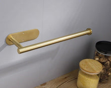 Load image into Gallery viewer, Adhesive Paper Holder Gold 304 Stainless Steel Stand Toilet Paper Towel Rack Tissue Roll Hanger For Kitchen Bathroom Free Nail Stainless Steel Toilet Tissue Roll Holder Sticky Hand Towel Hanger Vertical Or Horizontal No Drilling