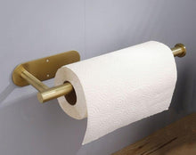 Load image into Gallery viewer, Adhesive Paper Holder Gold 304 Stainless Steel Stand Toilet Paper Towel Rack Tissue Roll Hanger For Kitchen Bathroom Free Nail Stainless Steel Toilet Tissue Roll Holder Sticky Hand Towel Hanger Vertical Or Horizontal No Drilling