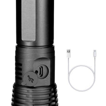 Load image into Gallery viewer, Adjustable Rechargeable Powerful Zoomable LED USB Flashlights High Lumens Powerful Tactical Waterproof Super Bright Flashlights Best For Camping Outdoor Hiking Running Riding