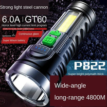Load image into Gallery viewer, Adjustable Rechargeable Strong Mini Pocket Sized Flashlight LED Multifunctional High Lumen Light Ultra-bright Portable Flashlights Outdoor Waterproof Flashlight For Running Walking
