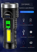 Load image into Gallery viewer, Adjustable Rechargeable Strong Mini Pocket Sized Flashlight LED Multifunctional High Lumen Light Ultra-bright Portable Flashlights Outdoor Waterproof Flashlight For Running Walking