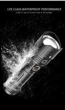 Load image into Gallery viewer, Adjustable Rechargeable Tactical Flashlight USB LED Super Bright Zoomable IPX65 Waterproof Portable Torchlight Flash Lamp USB Charging For Hiking Camping Running Fishing