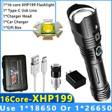 Load image into Gallery viewer, Adjustable Rechargeable Tactical Flashlight USB LED Super Bright Zoomable IPX65 Waterproof Portable Torchlight Flash Lamp USB Charging For Hiking Camping Running Fishing