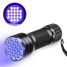 Load image into Gallery viewer, Adjustable Rechargeable UV Flashlight Black Light 21LED 12LED Handheld Portable Torch Light Ultraviolet Flashlight Detector Flashlight Torch For Bed Bug Dog Urine Pet Stains Matching With Pet Odor Eliminator
