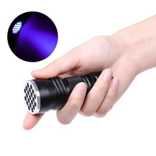 Load image into Gallery viewer, Adjustable Rechargeable UV Flashlight Black Light 21LED 12LED Handheld Portable Torch Light Ultraviolet Flashlight Detector Flashlight Torch For Bed Bug Dog Urine Pet Stains Matching With Pet Odor Eliminator