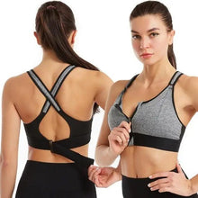 Load image into Gallery viewer, Adjustable Woman Modern Sports Bra Sportswear Crop Top Belt Zipper Yoga Running Comfortable Bras Push Up Gym Equipment