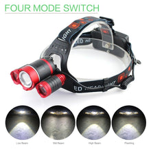 Load image into Gallery viewer, Adjustable Zoomable Headlamp Ultra Bright Rechargeable LED Bright High Lumen Head Lights Head Lamp Waterproof Flashlight For Outdoor Cmaping Fishing Hiking Biking Fishing Headlamp Running Headlamp