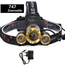 Load image into Gallery viewer, Adjustable Zoomable Headlamp Ultra Bright Rechargeable LED Bright High Lumen Head Lights Head Lamp Waterproof Flashlight For Outdoor Cmaping Fishing Hiking Biking Fishing Headlamp Running Headlamp